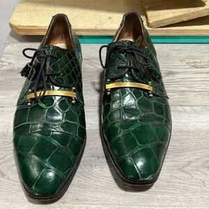 Monticelli Crocodile men's oxford lace up dress shoes Size 11